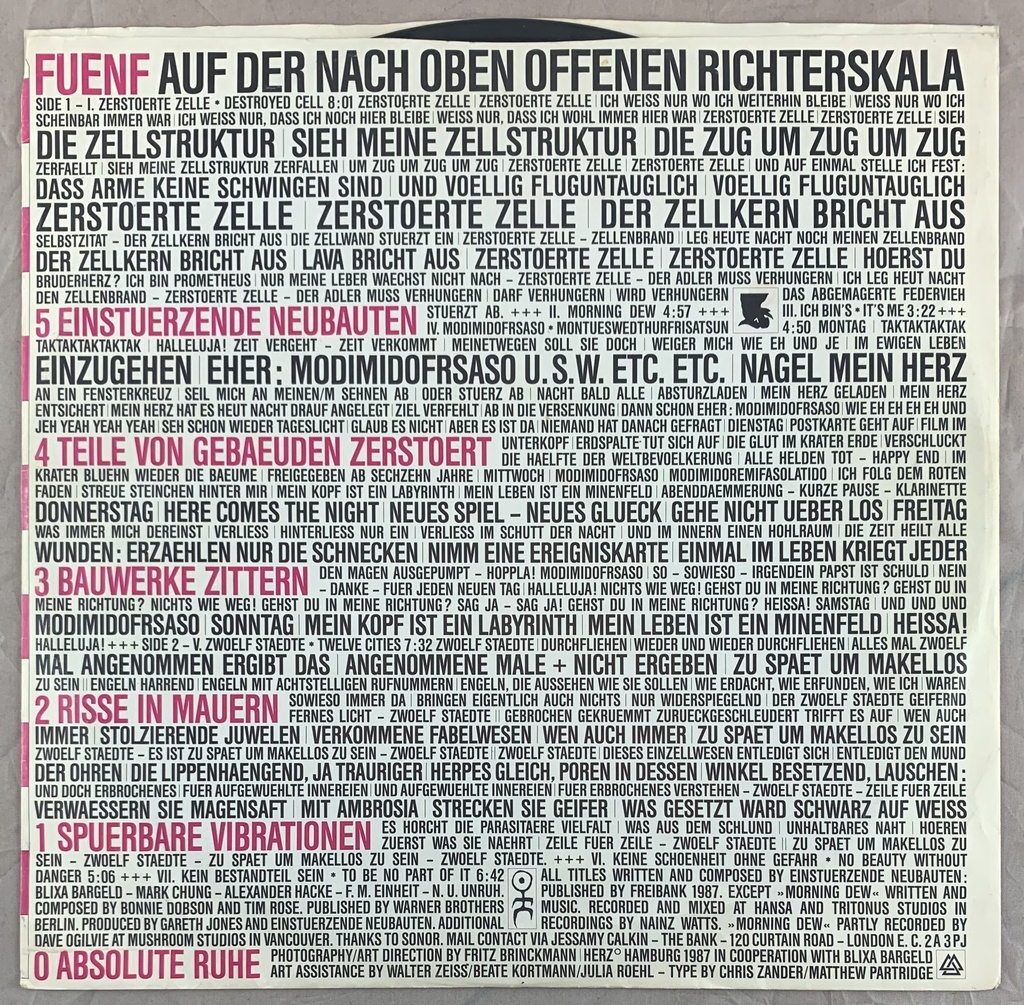 Einstürzende Neubauten – Fuenf Auf Der Nach Oben Offenen